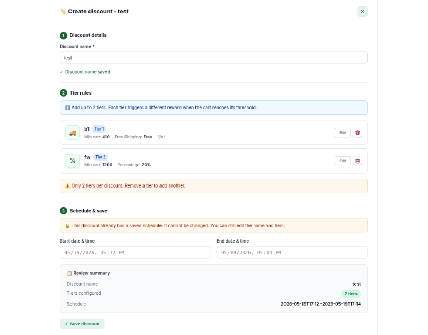 Upsell Progress Info